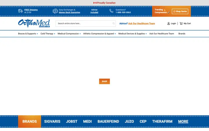 orthomed.ca homepage