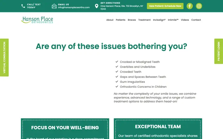 hansonplaceortho.com homepage