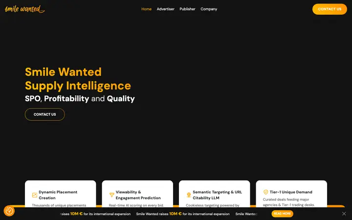 smilewanted.com homepage