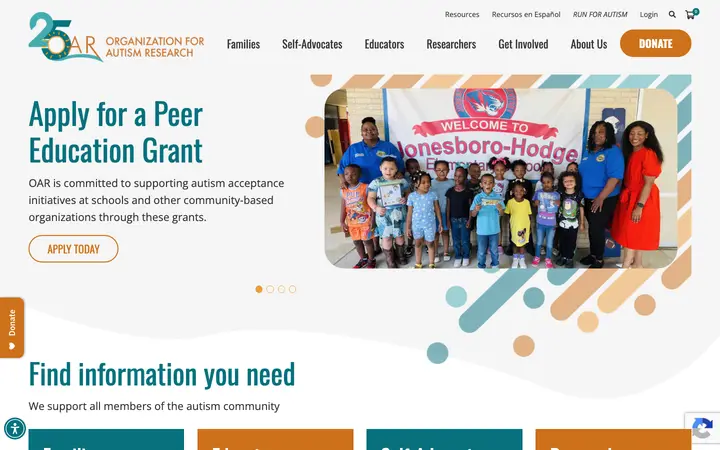 researchautism.org homepage