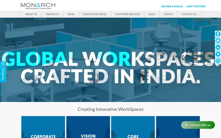 monarchergo.com homepage on desktop