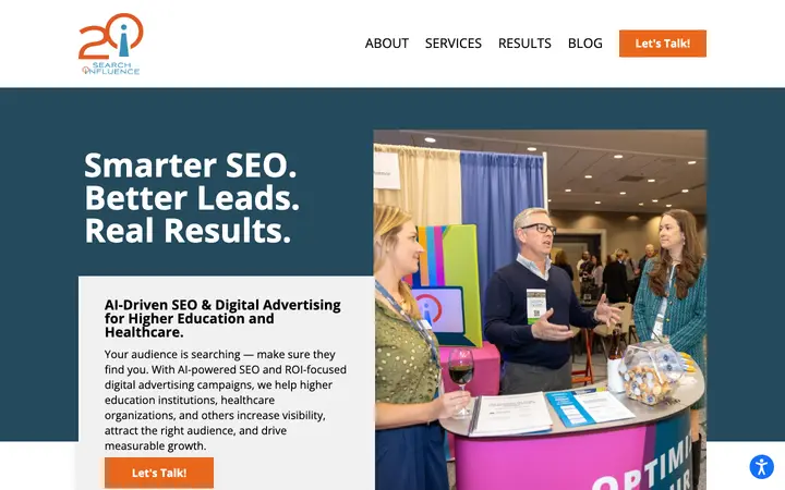 searchinfluence.com homepage
