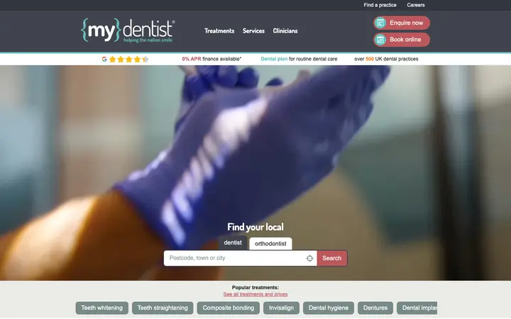 mydentist.co.uk homepage