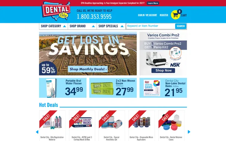 dentalcity.com homepage on desktop