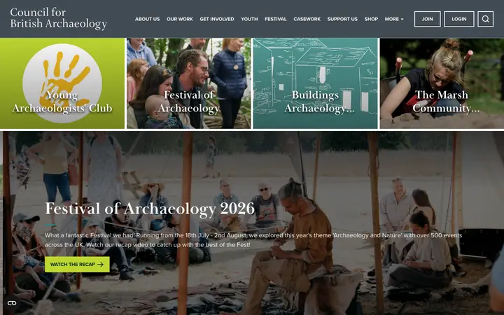 archaeologyuk.org homepage