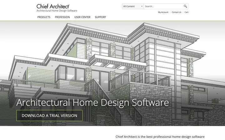 chiefarchitect.com homepage on desktop