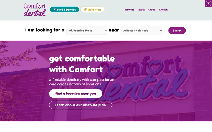 comfortdental.com homepage