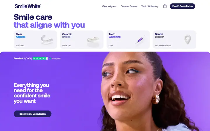 smilewhite.co.uk homepage