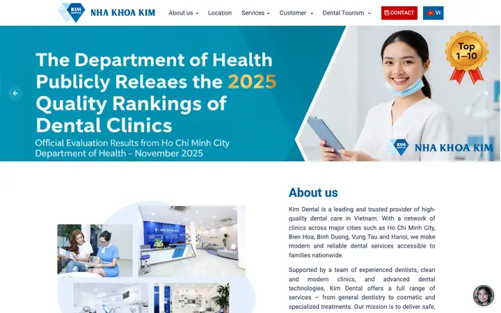 kimdental.vn homepage