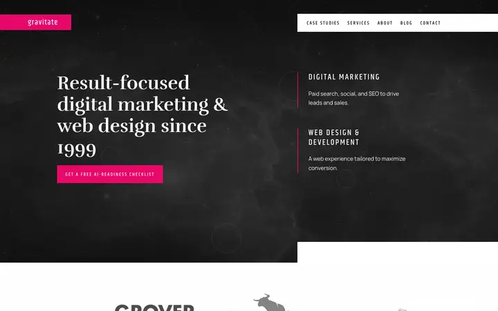 gravitatedesign.com homepage