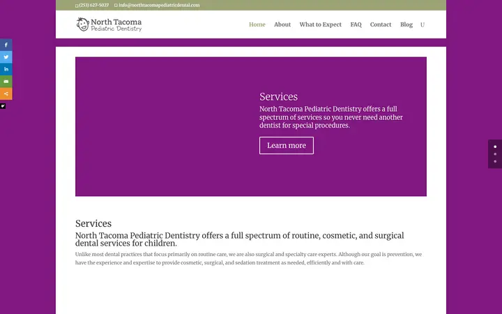 northtacomapediatricdental.com homepage