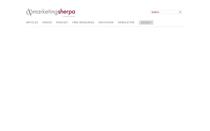 marketingsherpa.com homepage on desktop