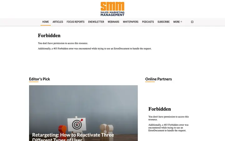 salesandmarketing.com homepage