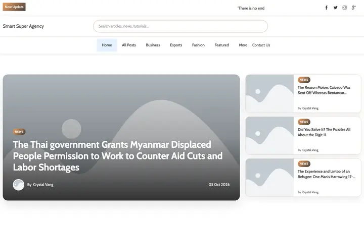 smartsuperagency.uk homepage on desktop
