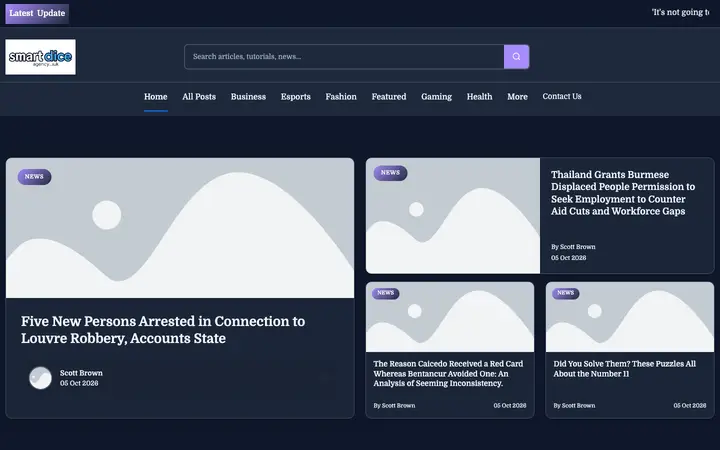 smartdiceagency.uk homepage on desktop