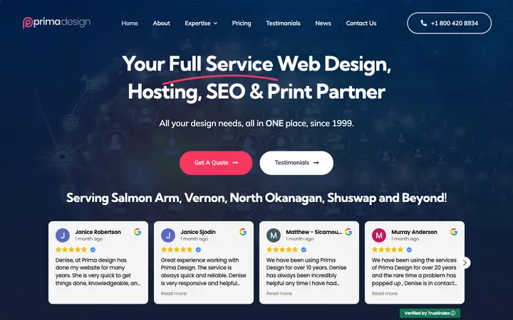 primadesign.com homepage