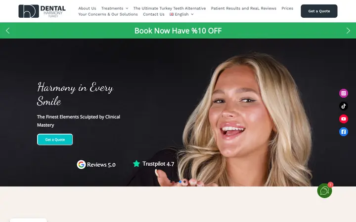 dentalharmonyturkey.com homepage