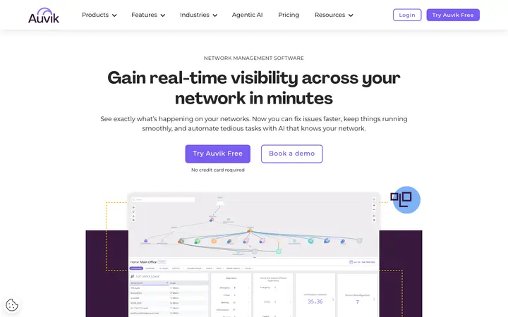 auvik.com homepage
