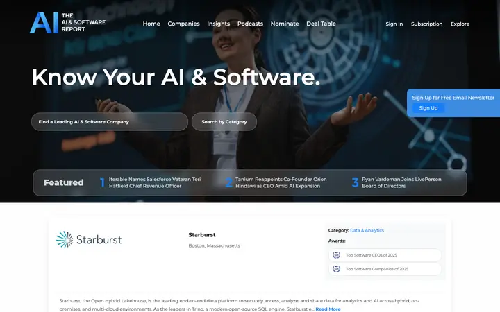 theaisoftwarereport.com homepage