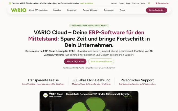 vario-software.de homepage