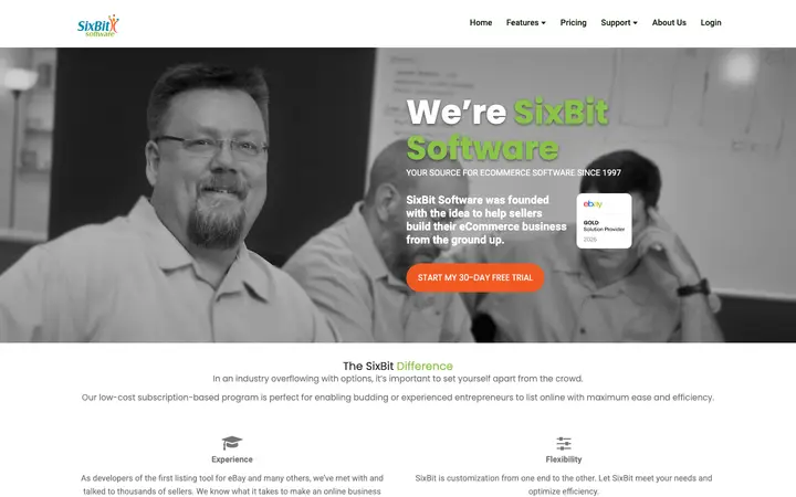 sixbitsoftware.com homepage