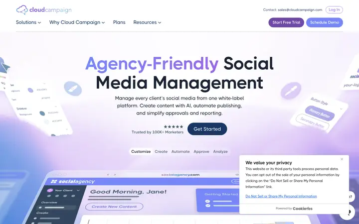 cloudcampaign.com homepage