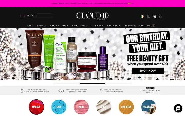 cloud10beauty.com homepage