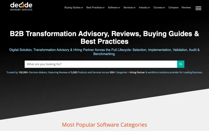 decidesoftware.com homepage