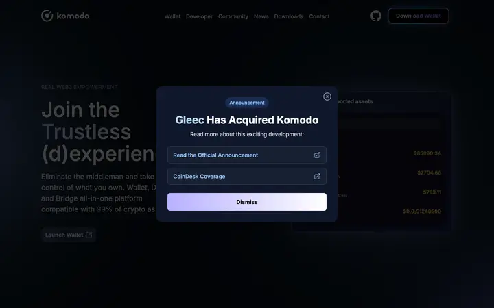 komodoplatform.com homepage