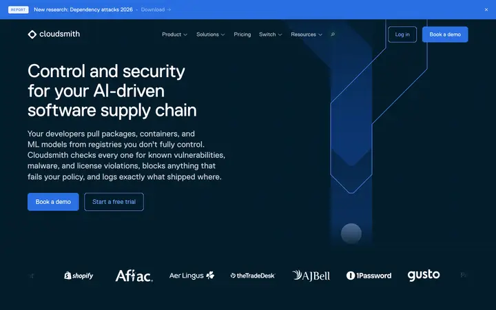 cloudsmith.com homepage