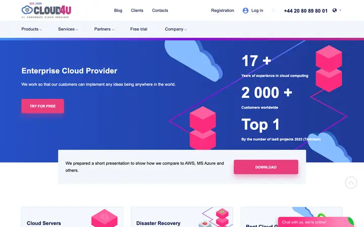 cloud4u.com homepage
