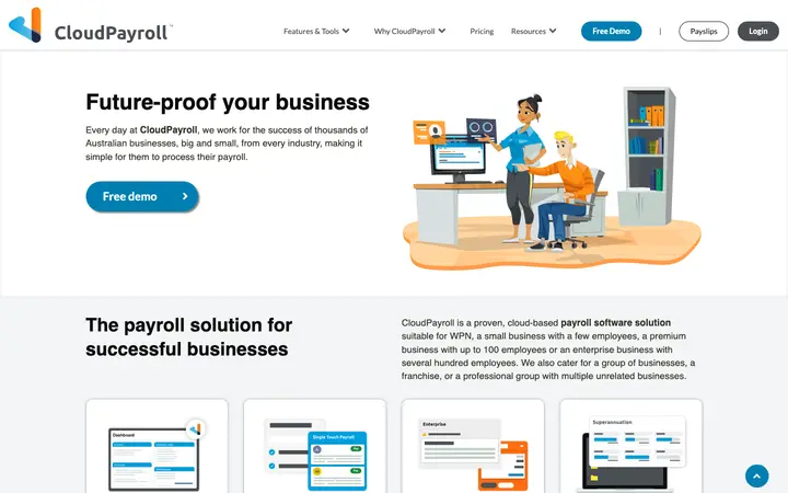 cloudpayroll.com.au homepage