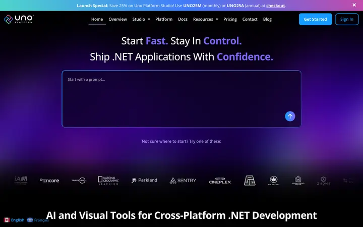 platform.uno homepage