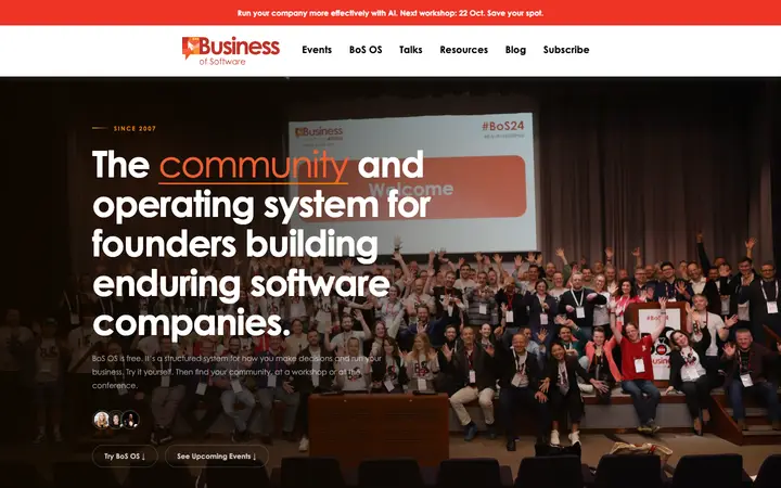 businessofsoftware.org homepage