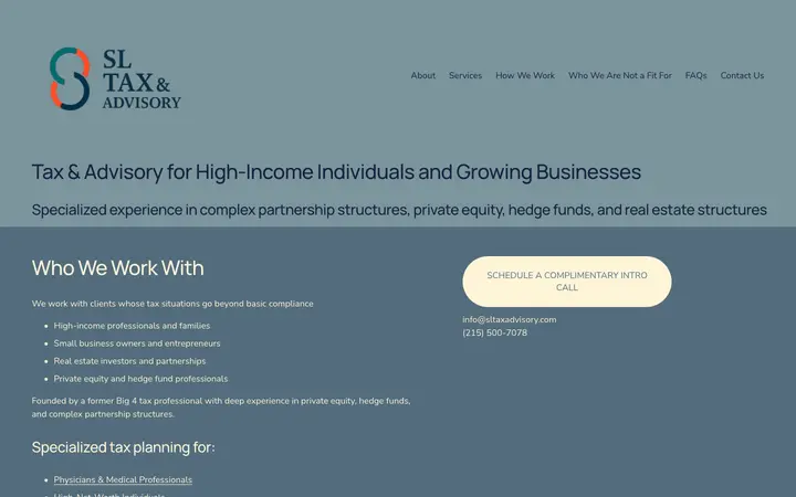 sltaxadvisory.com homepage