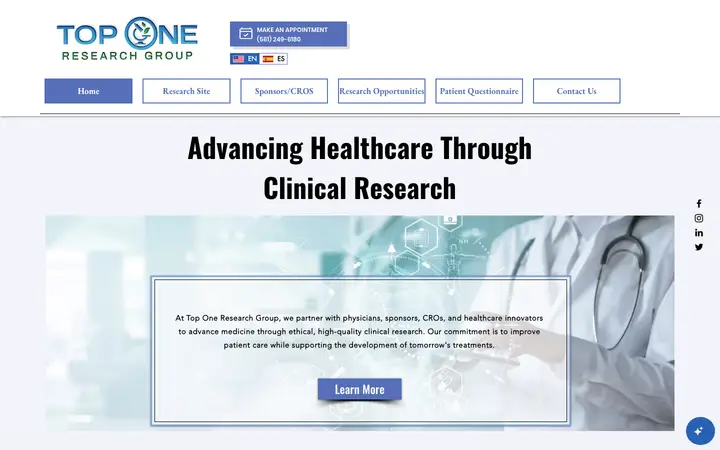 toponeresearchgroup.com homepage
