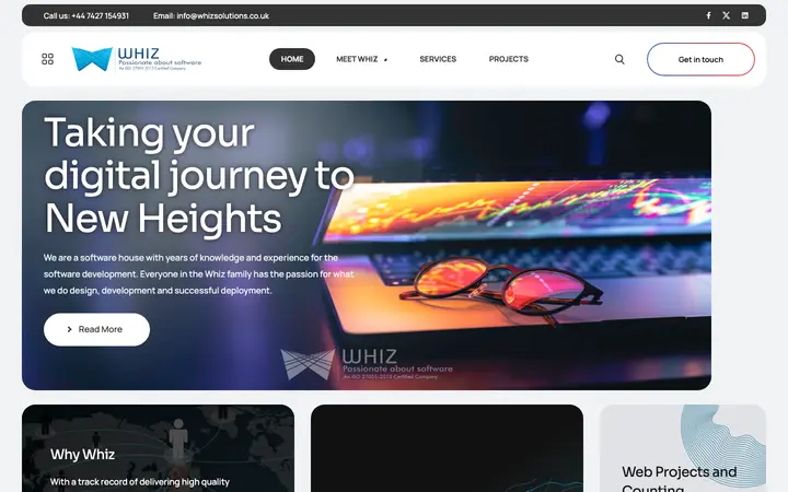 whizsolutions.co.uk homepage