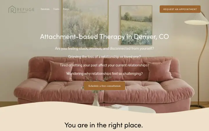 refugetherapygroup.com homepage