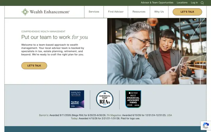 wealthenhancement.com homepage