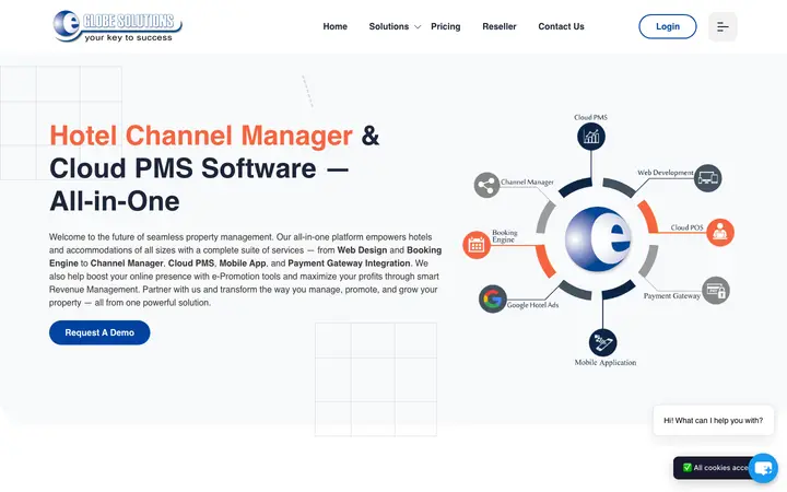 eglobe-solutions.com homepage on desktop