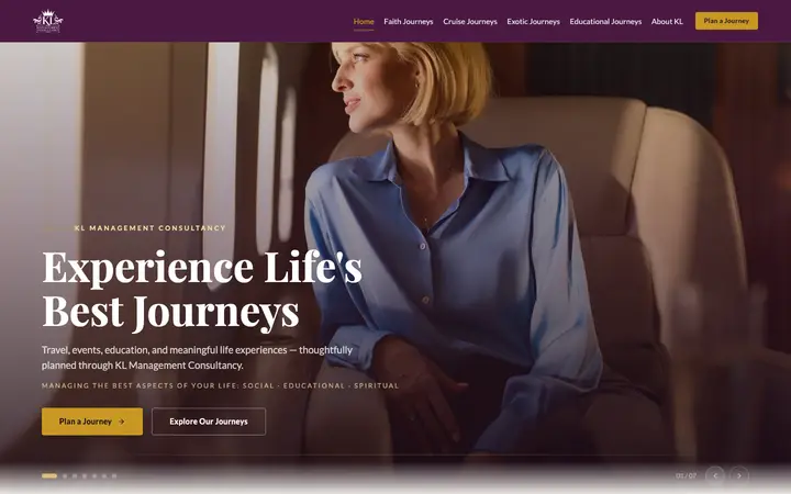 klmconsultancy.com homepage on desktop