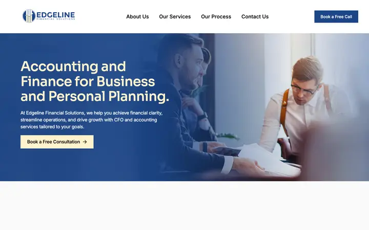 edgelinefinancial.com homepage on desktop