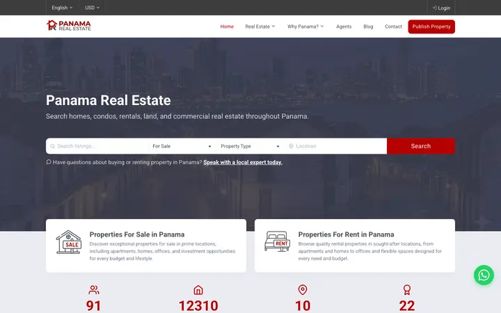 panama-real-estate.com homepage