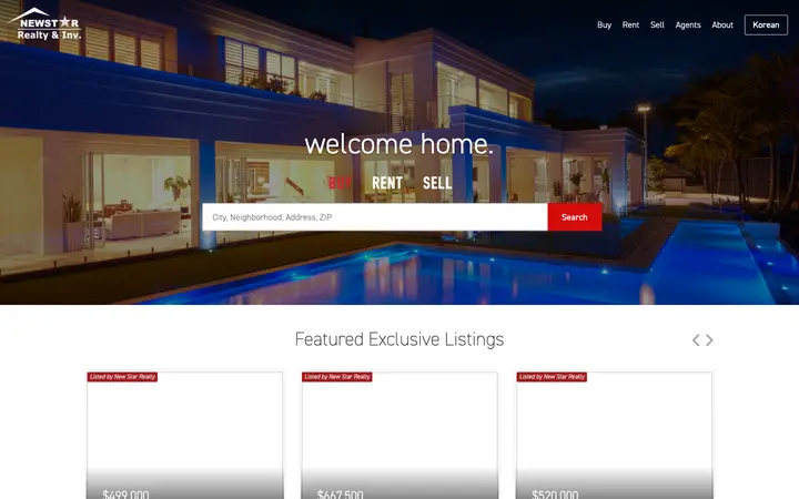 newstarrealty.com homepage