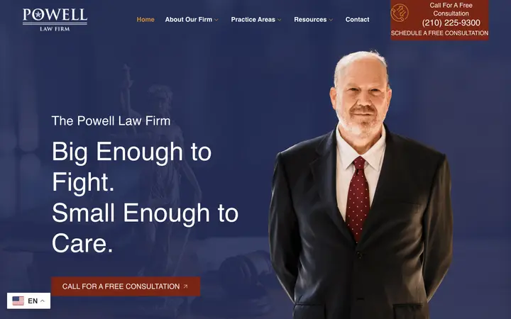 jpowell-law.com homepage