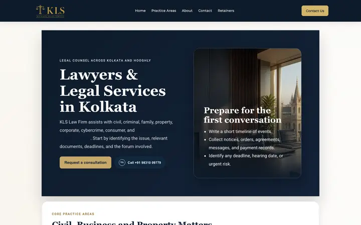 kolkatalegalservice.com homepage