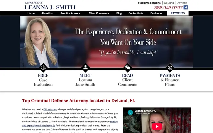 delandcriminalattorney.com homepage on desktop