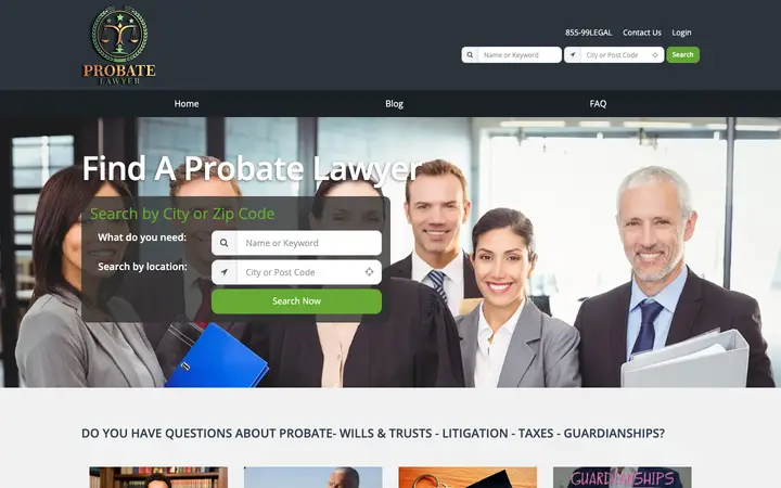 probatelawyer.com homepage on desktop