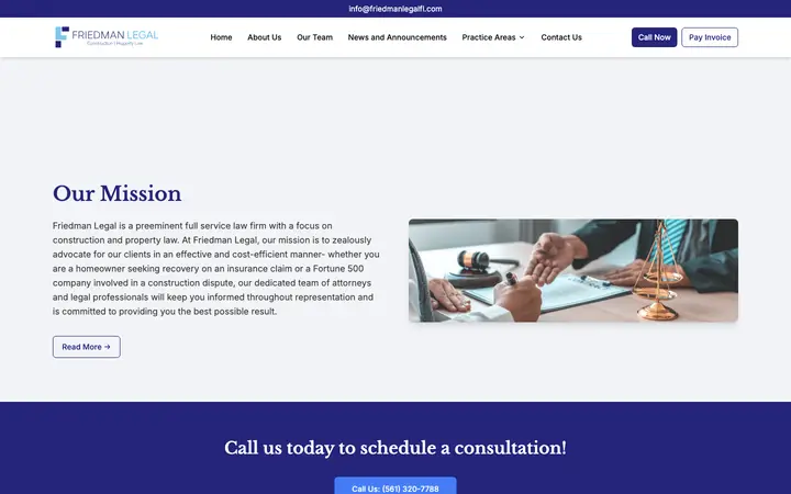 friedmanlegalfl.com homepage on desktop
