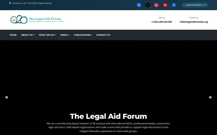 legalaidrwanda.org homepage on desktop